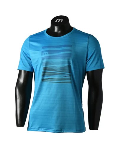 Mico Extra Dry Outdoor Men's Round Neck Short Sleeve Baselayer, Light Blue