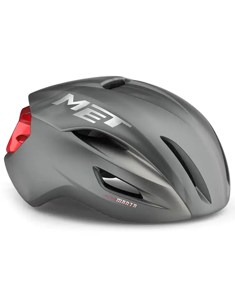 Met Manta MIPS Road Cycling Helmet, Matt Dark Slate/Red