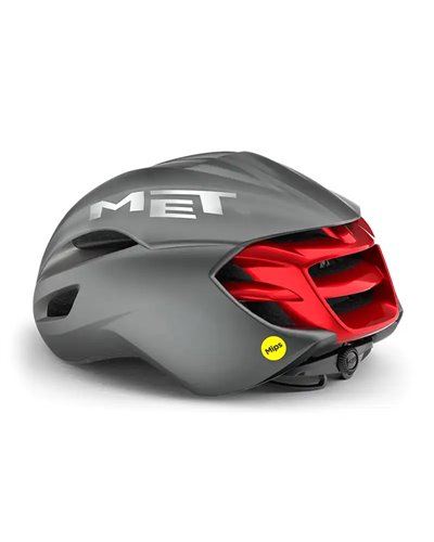 Met Manta MIPS Road Cycling Helmet, Matt Dark Slate/Red