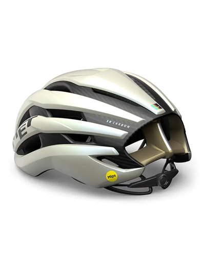 Met Trenta 3K Carbon MIPS Casco Strada, Vanilla Ice Gold Opaco