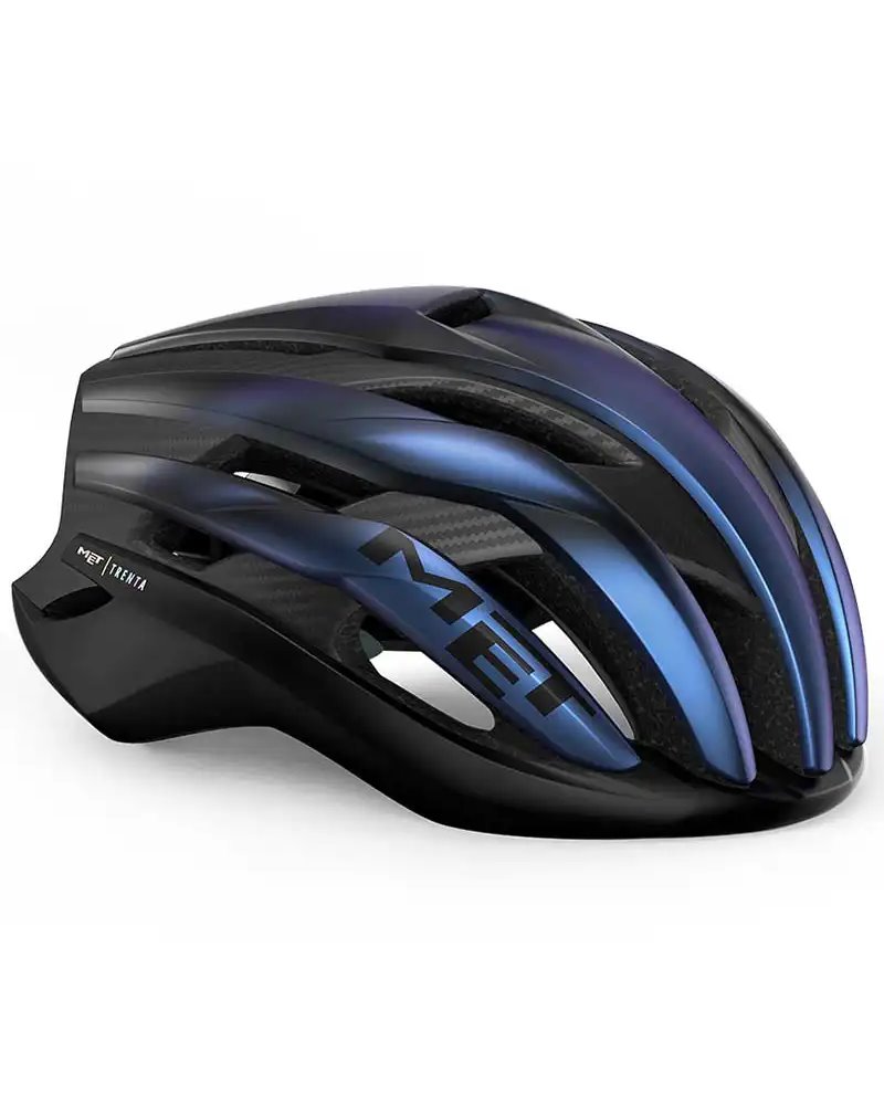 Met Trenta 3K Carbon MIPS Casco Strada, Blu Iridescente Opaco