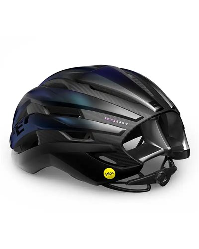 Met Trenta 3K Carbon MIPS Casco Strada, Blu Iridescente Opaco