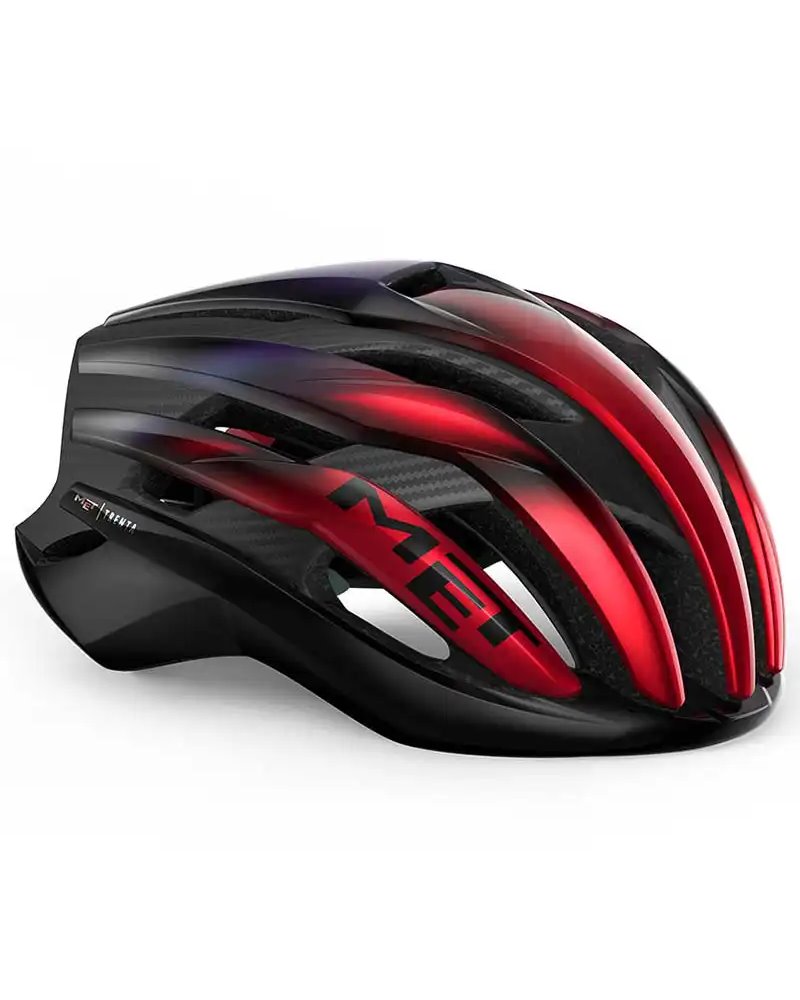 Met Trenta 3K Carbon MIPS Road Cycling Helmet, Glossy Iridescent Red