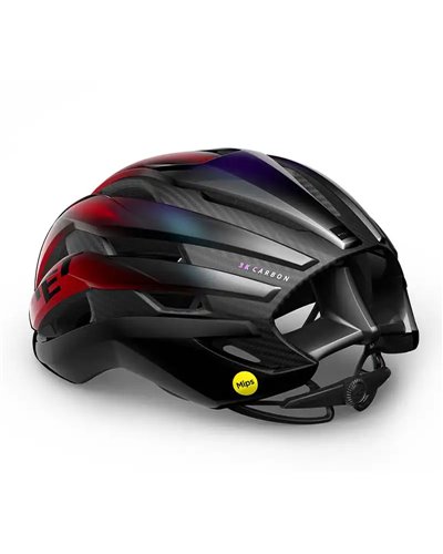 Met Trenta 3K Carbon MIPS Road Cycling Helmet, Glossy Iridescent Red