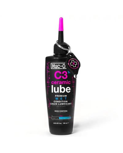 Muc-Off Chain C3 Wet Lube 120ml Lubrificante Ceramico Catena Bici Condizioni Umide