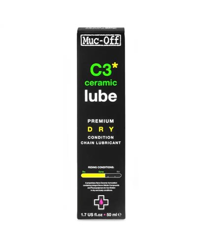 Muc-Off C3 Dry Lube Lubrificante Ceramico Catena Bici Condizioni Secche (50ml)