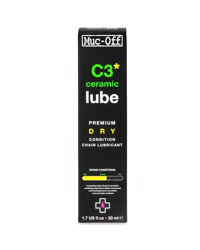 Muc-Off C3 Dry Lube Lubrificante Ceramico Catena Bici Condizioni Secche (50ml)