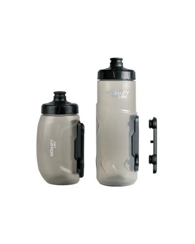 Monkeylink Borraccia da 600ml Trasparente con Portaborraccia ad Attacco Magnetico