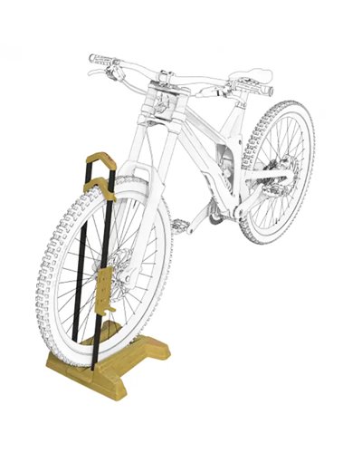 Peruzzo Eco Bamboo Floor Bike Stand + e-Bike Battery Charger Holder (Single Bike)