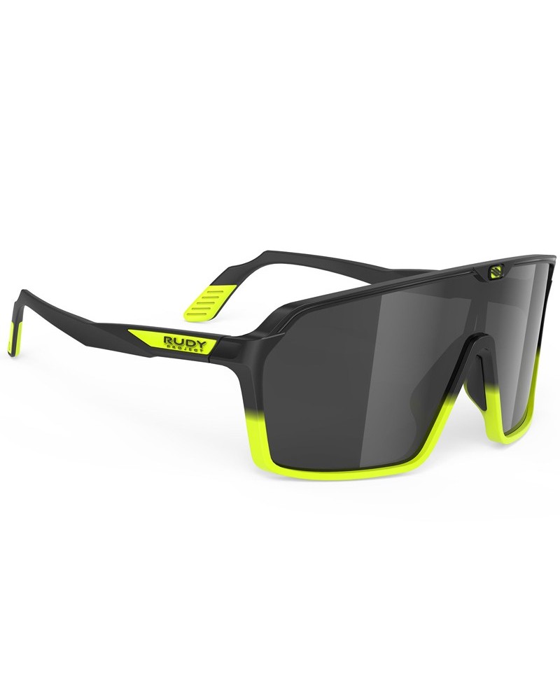 Rudy Project Spinshield Cycling Glasses, Black Fade Yellow Fluo Matte - RP Optics Smoke Black
