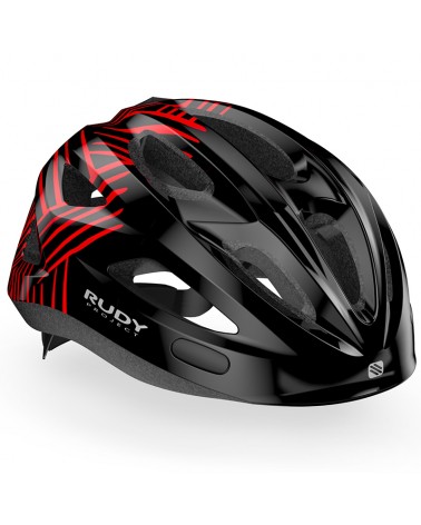 Rudy Project Rocky Kids Cycling Helmet, Black/Red (Shiny)