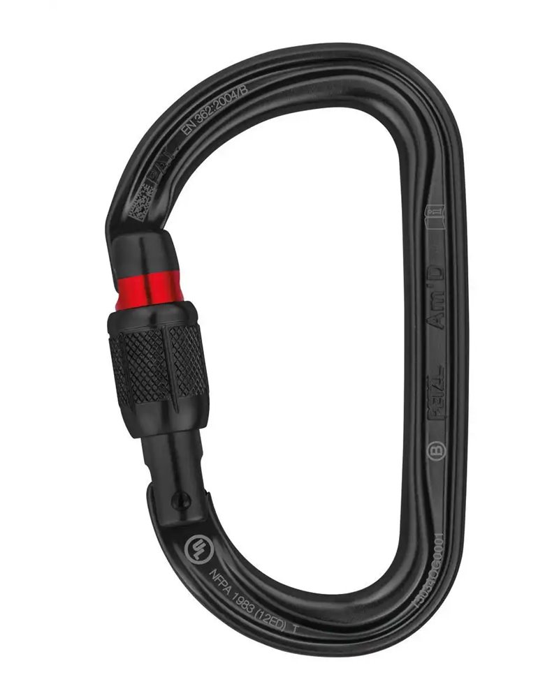 Petzl Am'D Screw-Lock Nero Moschettone Asimmetrico