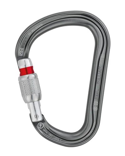 Petzl William Screw-Lock Grigio Moschettone Asimmetrico