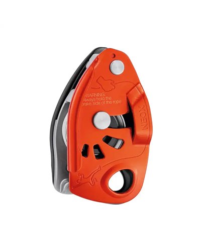 Petzl Neox Belay with Cam-Assisted Blocking, Orange