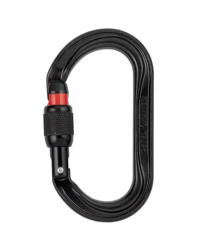 Petzl Oxan Screw-Lock Nero Moschettone