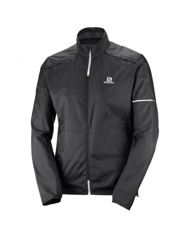Salomon Agile Wind JKT M Windproof Men's Trail Running Jacket, Black