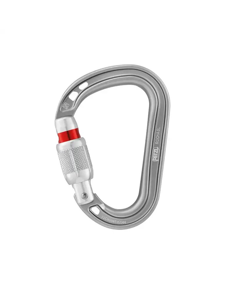 Petzl Rocha Screw-Lock Moschettone, Grigio Chairo