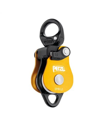 Petzl Spin L2 Carrucola Doppia con Girello, Giallo