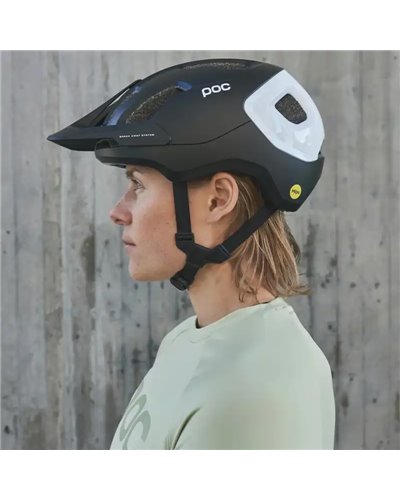 Poc Axion Race MIPS Casco MTB, Uranium Black Matt/Hydrogen White