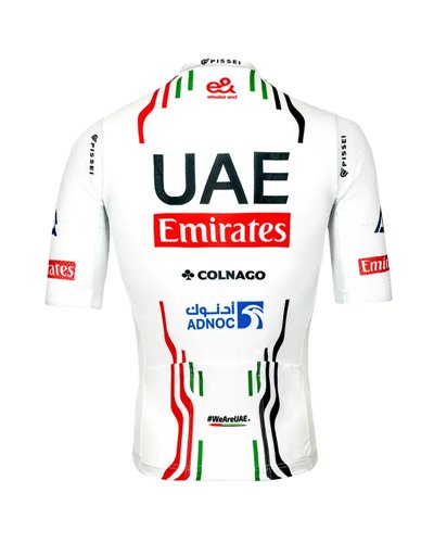 Pissei Magistrale UAE Emirates 2024 Official Team Maglia Maniche Corte Full Zip Uomo, Bianco