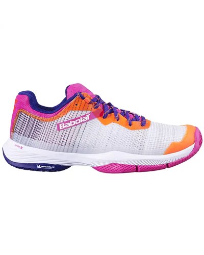 Babolat Jet Ritma Women's Padel Shoes, Grey/Pink Peacock