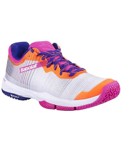 Babolat Jet Ritma Women's Padel Shoes, Grey/Pink Peacock