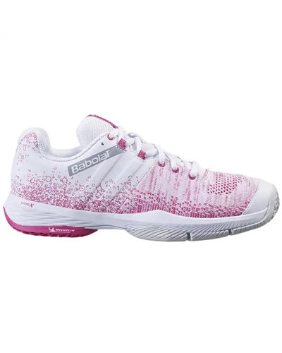 Babolat Sensa Women's Padel Shoes, White/Pink Peacock