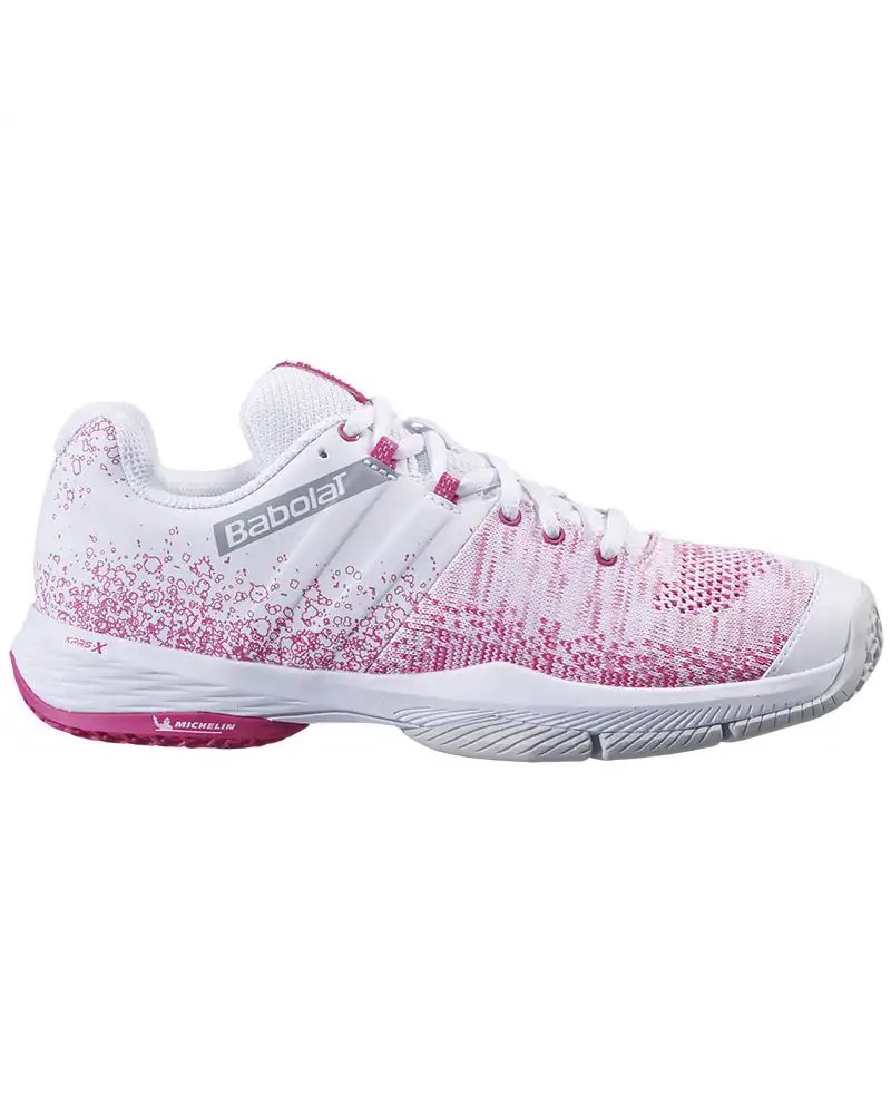 Babolat Sensa Women's Padel Shoes, White/Pink Peacock
