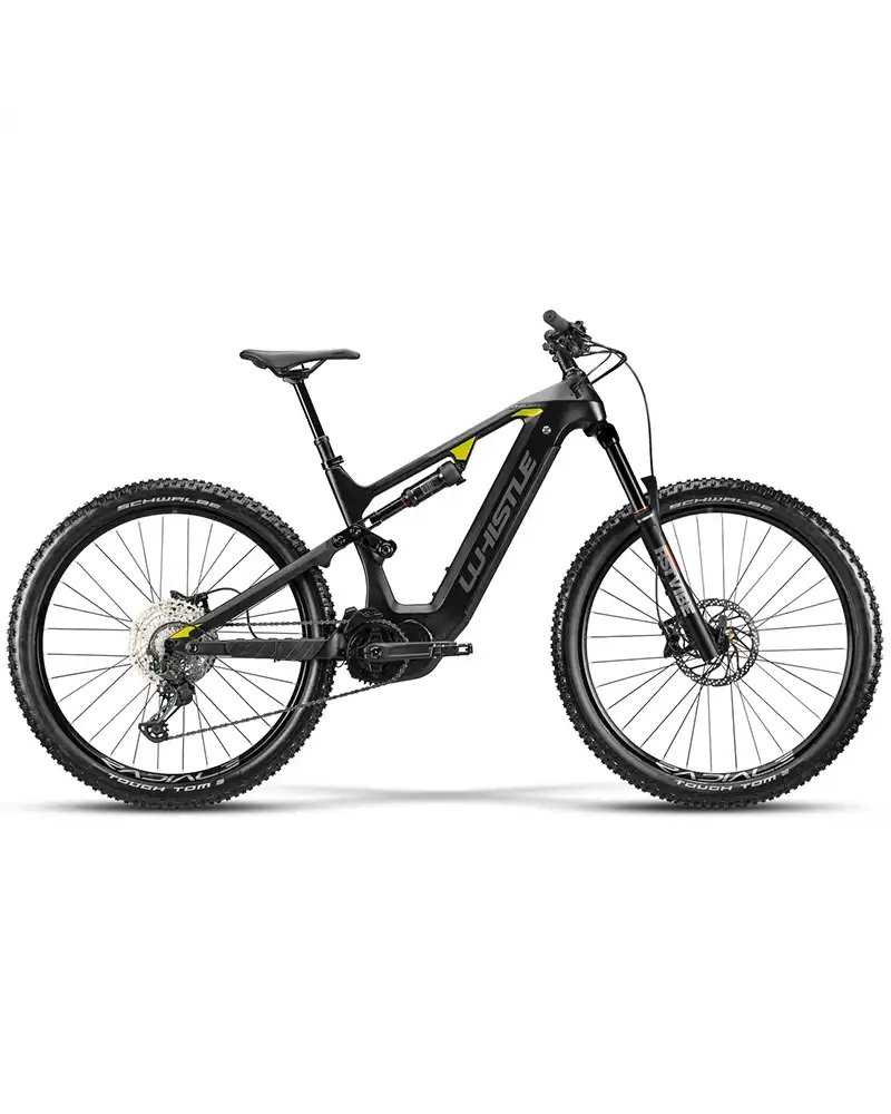 Whistle e-MTB O-Rush C4.2 Sram SX Eagle 12v OLI Edge 603Wh, Nero/Antracite/Giallo Opaco