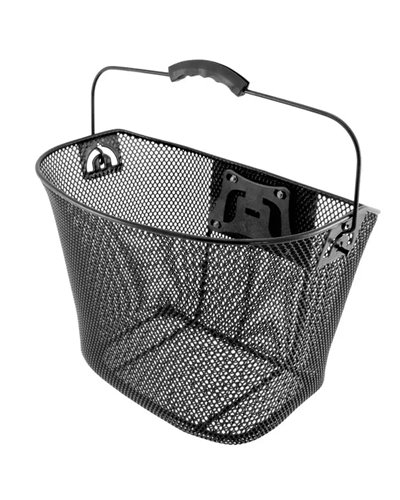 RMS Front Steel Basket, With Handlebar Clip-On Bracket, Black