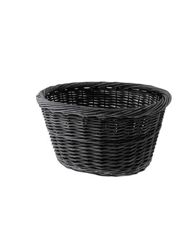RMS Wicker Oval Basket, Black, 36X30X19H Cm, Without Hooks