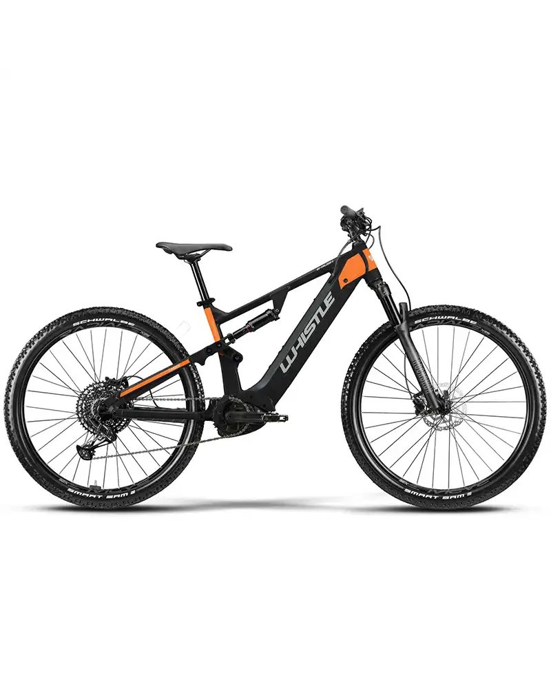Atala Whistle e-MTB B-Rush A2.5 Sram SX Eagle12sp Bosch CX 625Wh, Black Matt/Orange