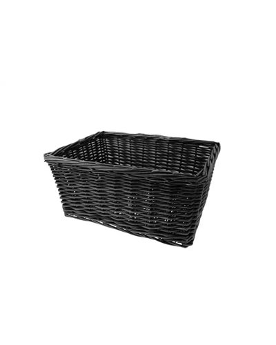 RMS Wicker Rectangular Basket, Black, 43X33X19H Cm, Without Hooks