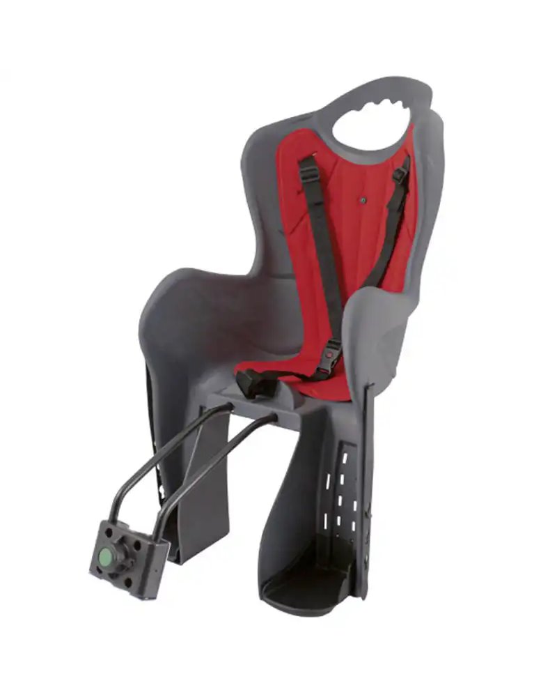 Rms Elibas Seggiolino Posteriore Attacco al Telaio Portata max 22kg, Antracite/Rosso