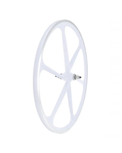 RMS Ruota Anteriore Fixed in Lega, Profilo 30mm a 6 Razze, Bianco