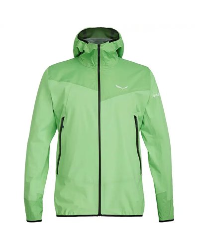Salewa Agner PTX Powertex 3 Layers Windproof/Waterproof Men's Jacket, Fluo Green