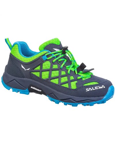 Salewa JR Wildfire Kid's Shoes, Fluo Green/Blue Danube