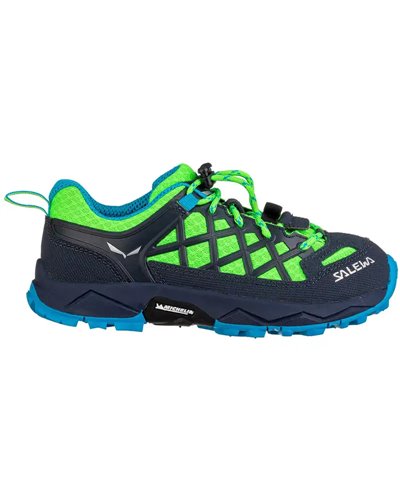 Salewa JR Wildfire Scarpe Bambino, Fluo Green/Blue Danube