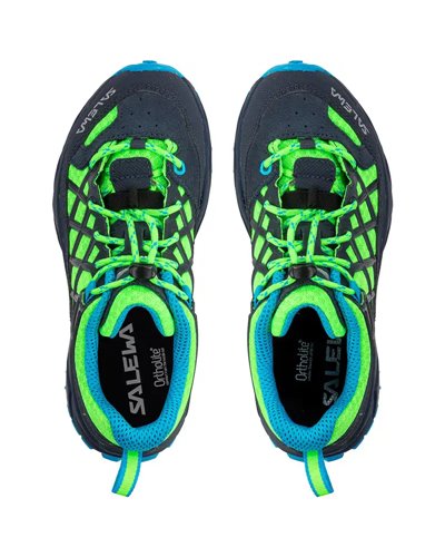 Salewa JR Wildfire Scarpe Bambino, Fluo Green/Blue Danube