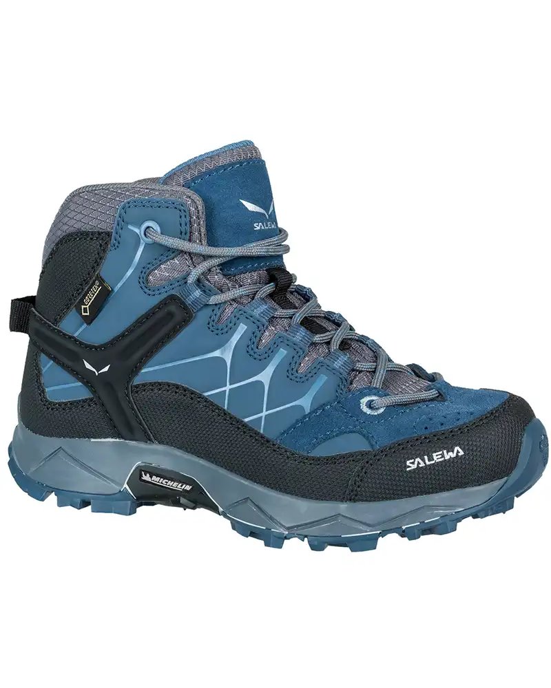 Salewa JR Alp Trainer Mid GTX Gore-Tex Scarpe Bambino, Dark Denim/Charcoal