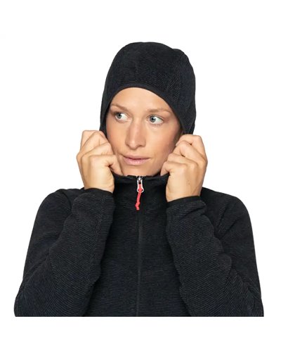 Salewa Nuvolo Polarlite Women's Hoody Full-Zip Jacket, Black Out Melange