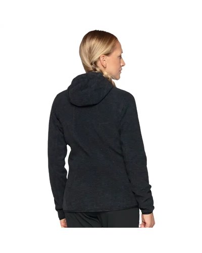 Salewa Nuvolo Polarlite Women's Hoody Full-Zip Jacket, Black Out Melange