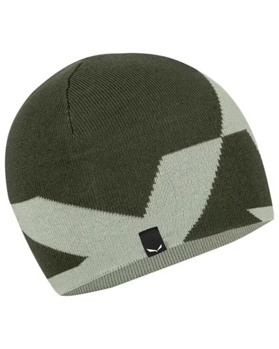 Salewa Pure Reversible Hybrid Wool Beanie, Dark Olive/5130 (58 One Size Fits All)