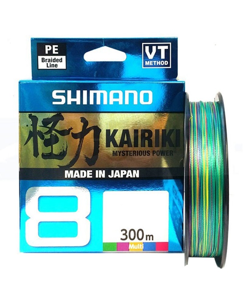 Shimano Kairiki 8 300m Braided Fishing Line, Multi Colour - Bike