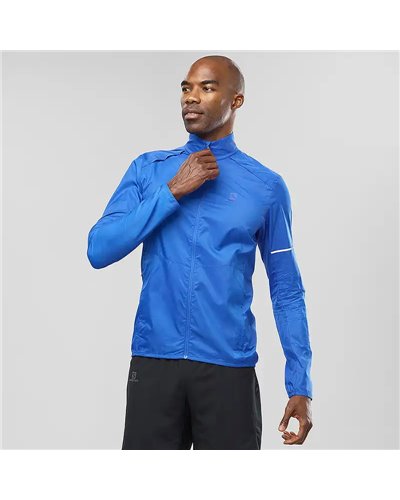 Salomon Agile Wind JKT Men's Windproof Running Jacket, Nautical Blue