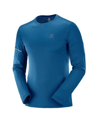 Salomon Agile LS Tee M Men's Trail Running Long Sleeve, Poseidon