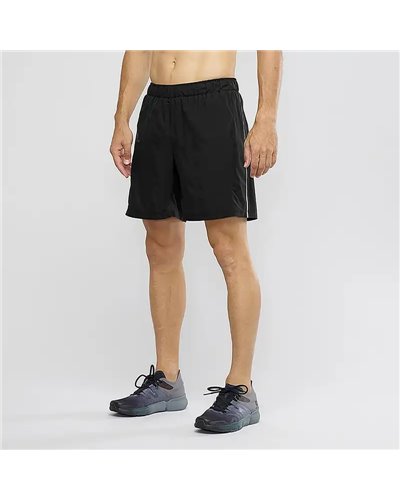 Salomon Agile 2in1 Pantaloncini Running Uomo con Tight Interno, Black