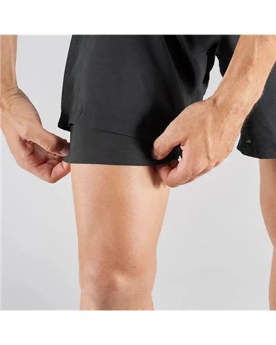 Salomon Agile 2in1 Men's Running Shorts with Inner Tight, Black