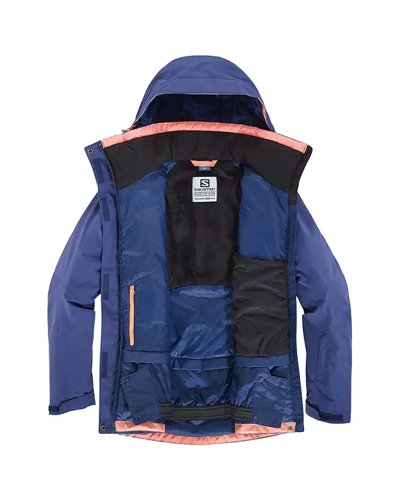 Salomon Fantasy JKT W Giacca Donna Impermeabile Sci Alpinismo, Medieval Blue Heather