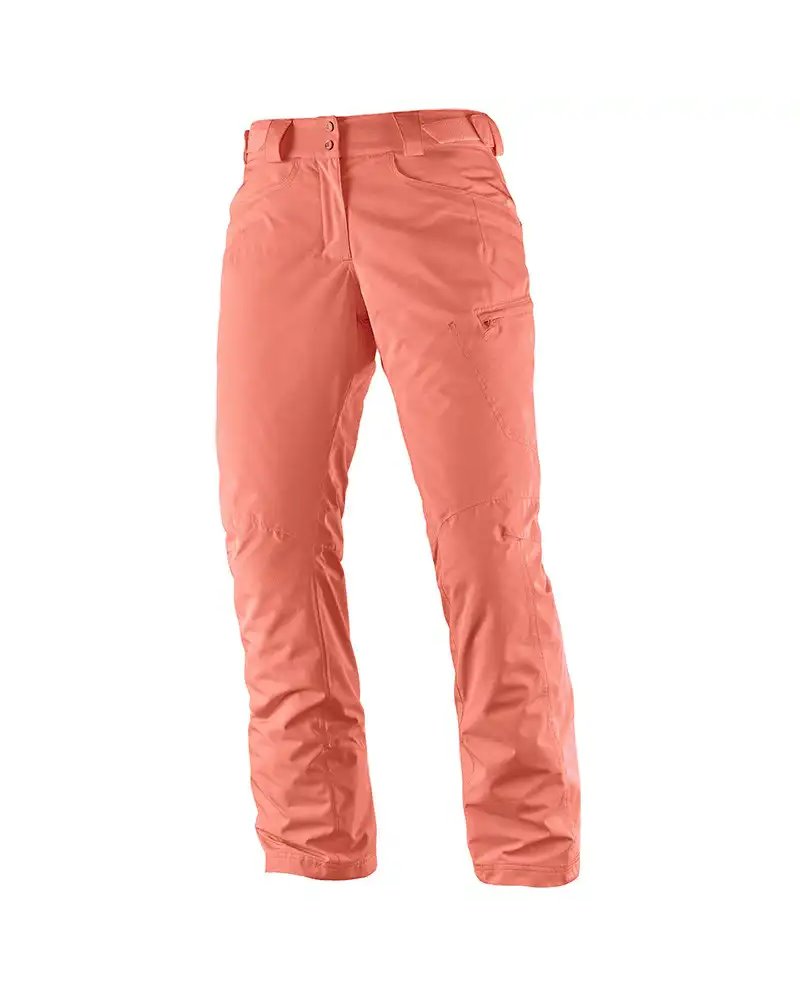 Salomon Fantasy Pant W Long Pantaloni Donna Impermeabili Sci, Fluo Coral Heather